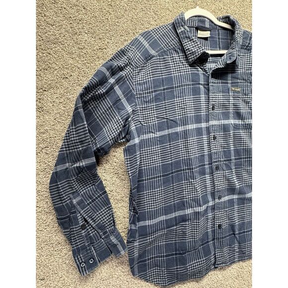 COLUMBIA Men's Size XXL Blue Plaid‎ Flannel Button Up Shirt Long Sleeve Cotton - Picture 3 of 9